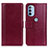 Coque Portefeuille Livre Cuir Etui Clapet N02P pour Motorola Moto G31 Rouge