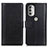 Coque Portefeuille Livre Cuir Etui Clapet N02P pour Motorola Moto G51 5G Noir