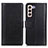 Coque Portefeuille Livre Cuir Etui Clapet N02P pour Samsung Galaxy S21 FE 5G Noir