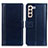Coque Portefeuille Livre Cuir Etui Clapet N02P pour Samsung Galaxy S22 5G Bleu