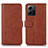 Coque Portefeuille Livre Cuir Etui Clapet N02P pour Xiaomi Redmi Note 12 4G Marron