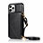 Coque Portefeuille Livre Cuir Etui Clapet N03 pour Apple iPhone 12 Pro Max Noir