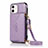 Coque Portefeuille Livre Cuir Etui Clapet N03 pour Apple iPhone 12 Violet Clair