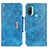 Coque Portefeuille Livre Cuir Etui Clapet N04P pour Motorola Moto E20 Bleu Ciel