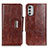 Coque Portefeuille Livre Cuir Etui Clapet N04P pour Motorola Moto E32s Marron