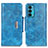 Coque Portefeuille Livre Cuir Etui Clapet N04P pour Motorola Moto Edge 20 5G Bleu Ciel