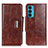 Coque Portefeuille Livre Cuir Etui Clapet N04P pour Motorola Moto Edge 20 5G Marron