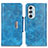 Coque Portefeuille Livre Cuir Etui Clapet N04P pour Motorola Moto Edge X30 5G Bleu Ciel