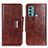 Coque Portefeuille Livre Cuir Etui Clapet N04P pour Motorola Moto G40 Fusion Marron