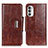 Coque Portefeuille Livre Cuir Etui Clapet N04P pour Motorola MOTO G52 Marron