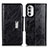 Coque Portefeuille Livre Cuir Etui Clapet N04P pour Motorola Moto G71s 5G Noir