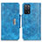 Coque Portefeuille Livre Cuir Etui Clapet N04P pour Oppo A53s 5G Bleu Ciel