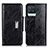 Coque Portefeuille Livre Cuir Etui Clapet N04P pour Realme 8 4G Noir