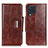 Coque Portefeuille Livre Cuir Etui Clapet N04P pour Samsung Galaxy M32 4G Marron