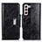 Coque Portefeuille Livre Cuir Etui Clapet N04P pour Samsung Galaxy S21 5G Noir