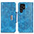 Coque Portefeuille Livre Cuir Etui Clapet N04P pour Samsung Galaxy S21 Ultra 5G Bleu Ciel