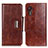 Coque Portefeuille Livre Cuir Etui Clapet N04P pour Samsung Galaxy XCover 5 SM-G525F Marron