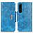 Coque Portefeuille Livre Cuir Etui Clapet N04P pour Sony Xperia 1 III Bleu Ciel