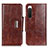 Coque Portefeuille Livre Cuir Etui Clapet N04P pour Sony Xperia 10 IV SO-52C Marron