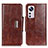 Coque Portefeuille Livre Cuir Etui Clapet N04P pour Xiaomi Mi 12X 5G Marron