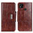 Coque Portefeuille Livre Cuir Etui Clapet N04P pour Xiaomi Redmi 9 Activ Marron