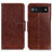 Coque Portefeuille Livre Cuir Etui Clapet N05P pour Google Pixel 7a 5G Marron