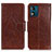 Coque Portefeuille Livre Cuir Etui Clapet N05P pour Motorola Moto E13 Marron