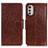 Coque Portefeuille Livre Cuir Etui Clapet N05P pour Motorola Moto E32 Marron