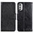 Coque Portefeuille Livre Cuir Etui Clapet N05P pour Motorola Moto E32 Noir