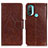 Coque Portefeuille Livre Cuir Etui Clapet N05P pour Motorola Moto E40 Marron