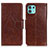 Coque Portefeuille Livre Cuir Etui Clapet N05P pour Motorola Moto Edge 20 Lite 5G Marron