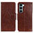 Coque Portefeuille Livre Cuir Etui Clapet N05P pour Motorola Moto Edge S30 5G Marron