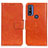 Coque Portefeuille Livre Cuir Etui Clapet N05P pour Motorola Moto G Pure Orange