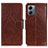 Coque Portefeuille Livre Cuir Etui Clapet N05P pour Motorola Moto G14 Marron