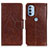 Coque Portefeuille Livre Cuir Etui Clapet N05P pour Motorola Moto G31 Marron