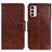 Coque Portefeuille Livre Cuir Etui Clapet N05P pour Motorola Moto G42 Marron