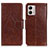 Coque Portefeuille Livre Cuir Etui Clapet N05P pour Motorola Moto G53 5G Marron