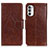 Coque Portefeuille Livre Cuir Etui Clapet N05P pour Motorola Moto G71s 5G Marron