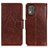 Coque Portefeuille Livre Cuir Etui Clapet N05P pour Nokia C02 Marron