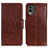 Coque Portefeuille Livre Cuir Etui Clapet N05P pour Nokia C32 Marron