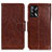 Coque Portefeuille Livre Cuir Etui Clapet N05P pour Oppo A74 4G Marron