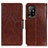 Coque Portefeuille Livre Cuir Etui Clapet N05P pour Oppo A94 5G Marron