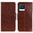 Coque Portefeuille Livre Cuir Etui Clapet N05P pour Realme 8 4G Marron