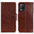 Coque Portefeuille Livre Cuir Etui Clapet N05P pour Realme 8 5G Marron