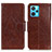 Coque Portefeuille Livre Cuir Etui Clapet N05P pour Realme 9 4G Marron