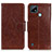 Coque Portefeuille Livre Cuir Etui Clapet N05P pour Realme C21 Marron