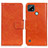 Coque Portefeuille Livre Cuir Etui Clapet N05P pour Realme C21 Orange