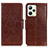 Coque Portefeuille Livre Cuir Etui Clapet N05P pour Realme C35 Marron