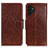 Coque Portefeuille Livre Cuir Etui Clapet N05P pour Samsung Galaxy A13 4G Marron