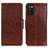 Coque Portefeuille Livre Cuir Etui Clapet N05P pour Samsung Galaxy F02S SM-E025F Marron